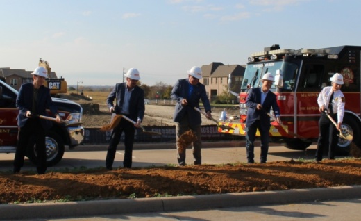 Officials from the McKinney Fire Department and the city break ground on Fire Station No. 11. (William C. Wadsack/Community Impact Newspaper)