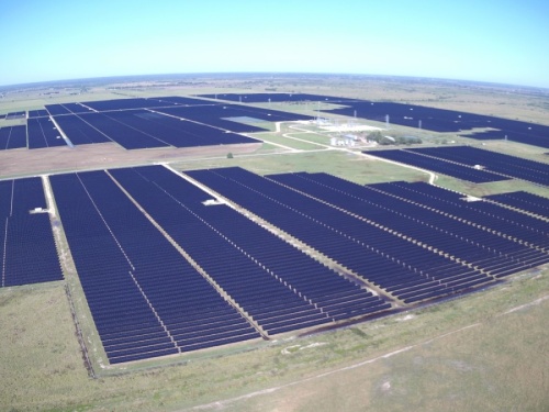 An aerial shot of Wagyu, one of Cypress Creek's solar farms in Brazoria County. (Courtesy Cypress Creek)