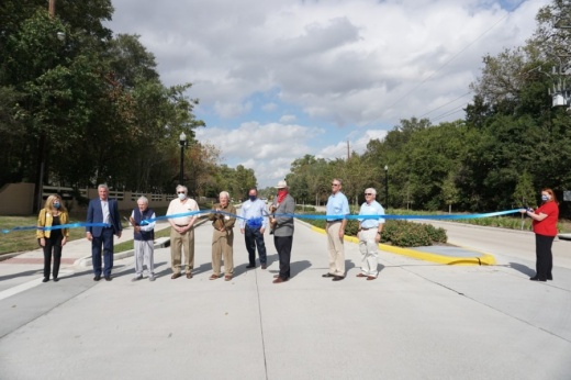 Harris County Precinct 4 and the Champions Municipal Utility District celebrated the completion of Champions Drive in a ribbon-cutting ceremony Nov. 19—just weeks before the 2020 U.S. Women's Open Golf Tournament is scheduled to take place in the area. (Courtesy Harris County Precinct 4)