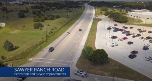 A new pedestrian path was build along Sawyer Ranch Road this fall. (Courtesy Hays County)
