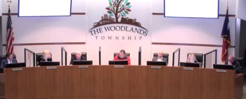 The Woodlands Township board of directors met at the township building Dec. 2. (Screenshot via The Woodlands Township)