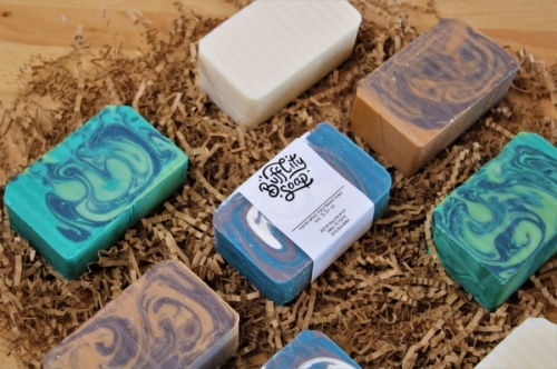 In addition to bath bars, the plant-based soap maker offers bath bombs, body butters, face creams, beard oils and more. (Courtesy Buff City Soap)