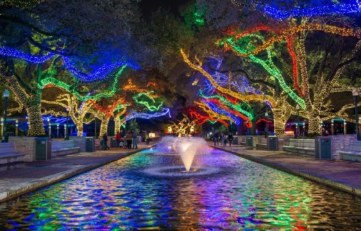 Through Jan. 10, the Houston Zoo brings out the holiday cheer with Zoo Lights, featuring large-scale light installations, including a 100-foot-long tunnel. Visitors age 10 years and older are required to wear facial coverings over the nose and mouth. (Courtesy Houston Zoo)