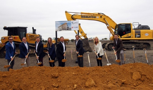 Members of Cawley Partners, First United Bank and the Haggard family broke ground on The Parkwood in October. (Courtesy Cawley Partners)