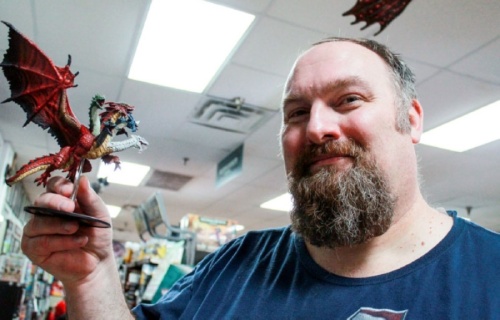 Dave Donohoo is a teacher at New Caney ISD. He owns Ettin Games and Hobbies. (Andy Li/Community Impact Newspaper)