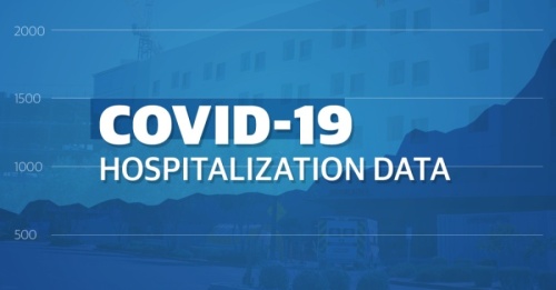 Graphic that reads "COVID-19 Hospitalization Data"