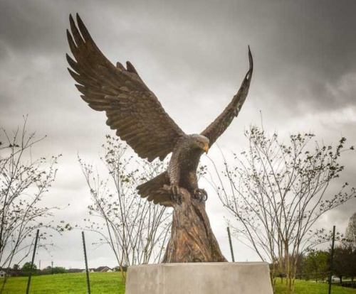 The eagle statue was installed in Sugar Land Memorial Park during March of last year. (Courtesy Sugar Land Legacy Foundation)