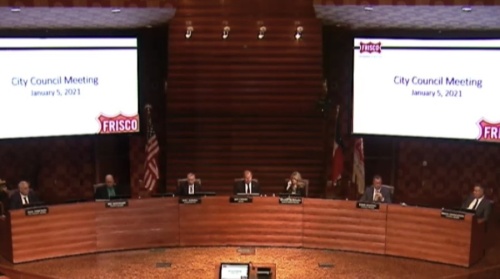 An ethics complaint against Frisco’s mayor and three City Council members was dismissed in a 3-0 vote on Jan. 5. (Screenshot courtesy city of Frisco) 