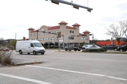 The intersection of Hillcroft Avenue, Westward Street, and High Star Drive. Vision Zero improvements will target safety and access management through the intersection. (Hunter Marrow/Community Impact Newspaper)