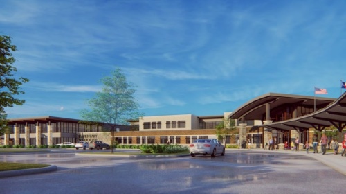 Autumn Creek Elementary School, previously the unnamed Elementary School No. 30, will open this August in the Fall Creek neighborhood. (Rendering courtesy Humble ISD)