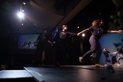 Members of the Clark High School cast of "Matilda" perform a portion of their upcoming production at the Martin Luther King Jr. tribute event in 2020. (Liesbeth Powers/Community Impact Newspaper)