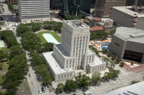 Houston City Hall aerial view