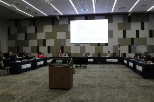 The McKinney ISD school board announced four propositions on May's ballot—including two bonds totaling $275 million. (Francesca D'Annunzio/Community Impact Newspaper)