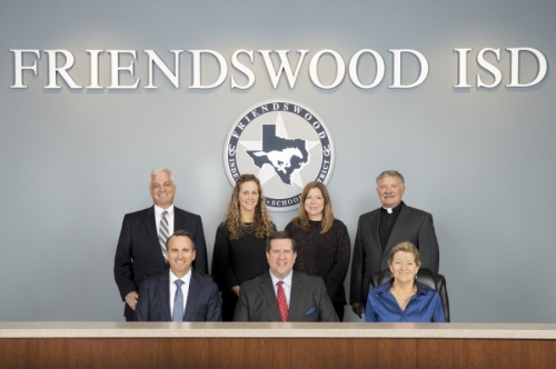 Friendswood ISD's board of trustees meets twice monthly, once for a regular meeting and once for a workshop. (Courtesy of Friendswood ISD)
