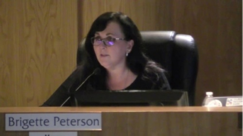 Brigette Peterson conducts her first full meeting as Gilbert mayor Jan. 19. (Screen shot from GilbertLive)