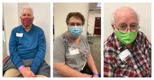 From left: Edward Leutsch, Nina Hermann and Rodney Alexander were among the first Houston Methodist Willowbrook Hospital patients to receive the COVID-19 vaccine. (Photos courtesy Houston Methodist Willowbrook Hospital)