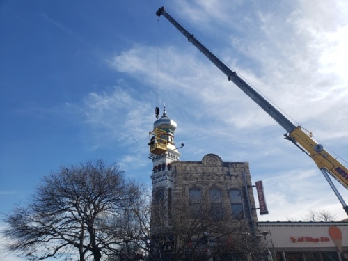 The dome returned to the northeast corner of the Square on Jan. 27. (Ali Linan/Community Impact Newspaper)