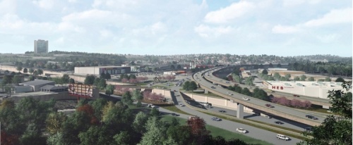 The Oak Hill Parkway project is set to break ground in the middle of 2021. (Rendering courtesy Texas Department of Transportation) 