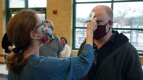 Lake Travis ISD employees were able to obtain COVID-19 vaccines in January. (Courtesy Marco Alvarado)