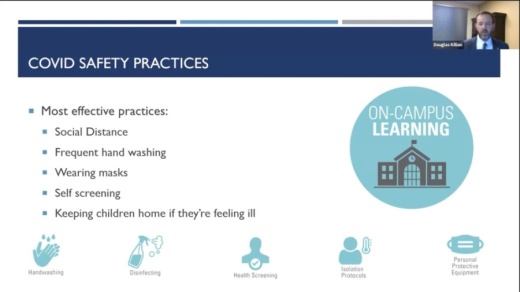 In a Feb. 2 State of the District address, Pflugerville ISD Superintendent Douglas Killian addressed the future of virtual learning, district contract tracing procedures and enrollment declines due to COVID-19. (Screenshot courtesy Pflugerville ISD)