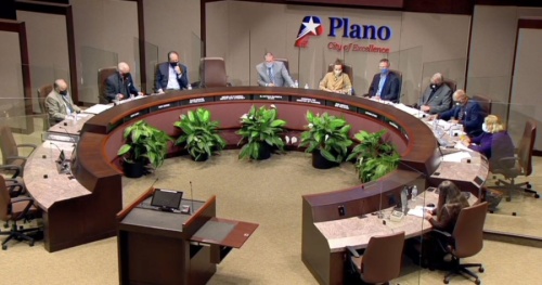 Commissioners are seen at the latest Plano Planning and Zoning Commission meeting. (Screenshot via city of Plano)