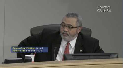Travis County Commissioner Jeffrey Travillion said it would be "patently unfair" to deny a petition signed by nearly 5,000 residents. (Screenshot courtesy Travis County Commissioners Court)