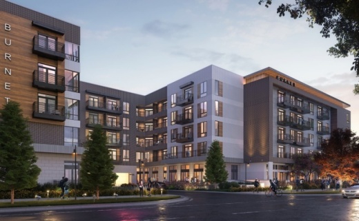 Renderings show plans from developer Oden Hughes for a housing project on Burnet Road at the former location of restaurant The Frisco Shop. (Rendering courtesy Oden Hughes)