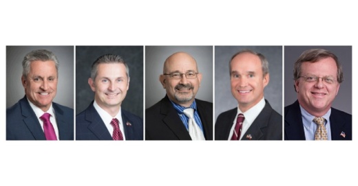 From left: Sam Harless, Tom Oliverson, Jon Rosenthal, Mike Schofield, Paul Bettencourt