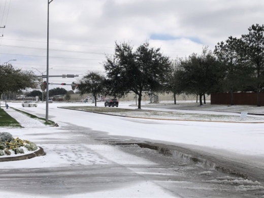 A winter storm brought snow to Sugar Land and Missouri City Feb. 15. (Claire Shoop/Community Impact Newspaper)