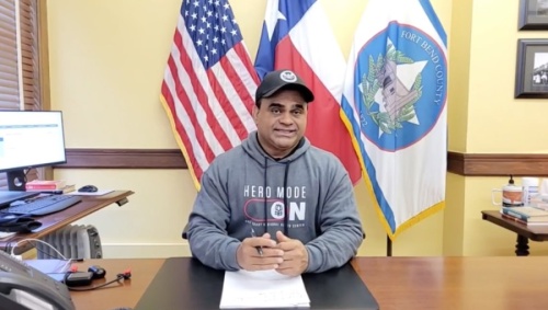 Fort Bend County Judge KP George provided an update on power outages in the county during a Facebook live Feb. 16. (Screenshot courtesy Fort Bend County)