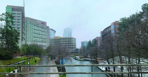 The Woodlands Waterway Marriott Hotel & Convention Center was one of the area's hotels booked to its current capacity in the wake of regional power and water outages. (Caitlin Whittington/Community Impact Newspaper)