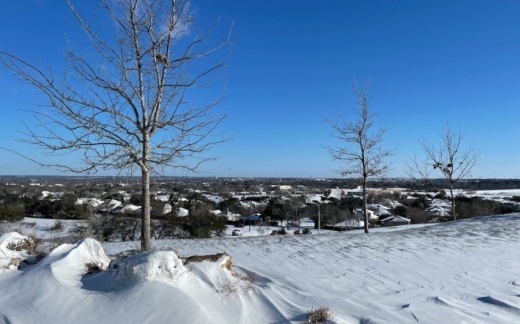 Like many other cities throughout Texas and beyond, New Braunfels was covered in ice and snow for the majority of last week, resulting in unusually high demand for power and water. (Rachal Russell/Community Impact Newspaper)