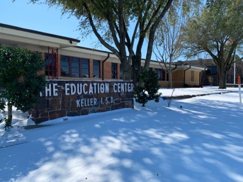 The Keller ISD Education Center was one of at least 16 district campuses or buildings to be affected by power outages due to a winter storm Feb. 15. (Courtesy Keller ISD)