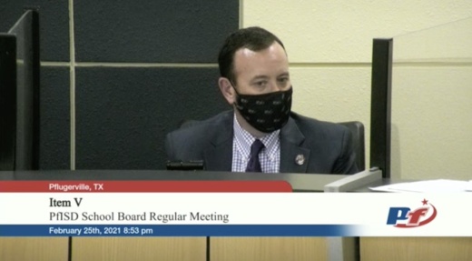 Full-time staff would receive a $500 allotment for personal protective equipment, while part-time employees would be given a one-time $250 payment. (Screenshot courtesy Pflugerville ISD)