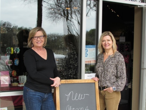 Jeanne Cooper (left) and Melissa Greenwell opened C'est Chic in 2009. (Nicholas Cicale/Community Impact Newspaper) 