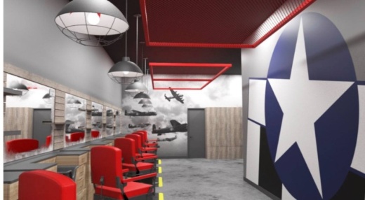 A rendering of the interior of Bazooka Charlie's