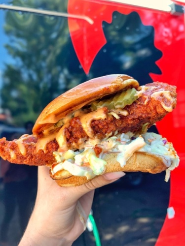 The food truck, which specializes in Nashville hot chicken, will offer hot chicken tenders and sliders available in six heat levels ranging from no spice to Cluck It. (Courtesy Main Chick)