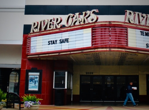 Landmark's River Oaks Theatre, shown in 2020 amid the forced closures after the COVID-19 outbreak, may soon close permanently. (Matt Dulin/Community Impact Newspaper)