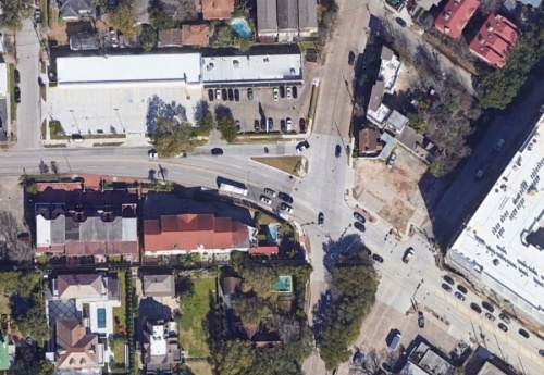 This intersection of Bagby Street and Elgin Street/Westheimer Road will be slightly redesigned to improve pedestrian safety, the city said. (Courtesy Google Earth)