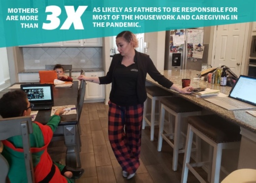 Georgetown mom Dana Martin works from home full-time while helping her kids with virtual learning. (Ali Linan/Community Impact Newspaper)