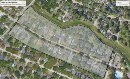 A new tax increment reinvestment zone has been established in Jersey Village encompassing 32 homes on Jersey Drive between Lakeview Drive and Equador Street. (Map courtesy city of Jersey Village)