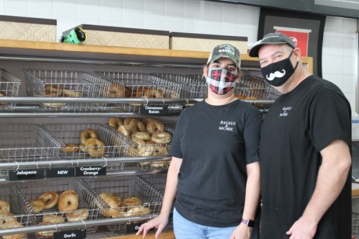 Erin and Mary Stapleton reopened Abby’s Bagels & More—formerly Abby’s Cafe and Bakery—on FM 1960 in February 2020. (Andy Li/Community Impact Newspaper)