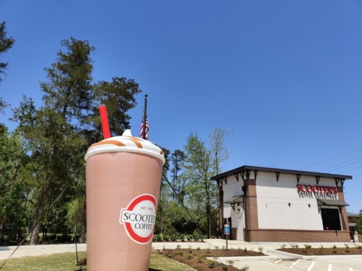Scooter's Coffee's newest drive-thru location launched March 29 in the Creekside Park West development. (Ben Thompson/Community Impact Newspaper)