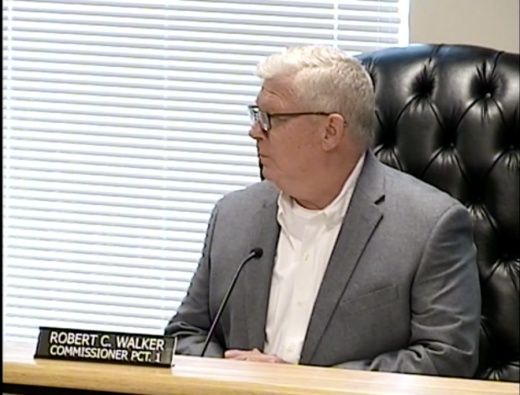 Precinct 1 Commissioner Robert Walker speaks during a March 30 special session. (Screenshot via Montgomery County livestream)