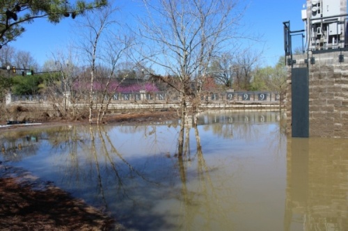 Several parks in the city of Franklin remain closed due to high water. (Wendy Sturges/Community Impact Newspaper)