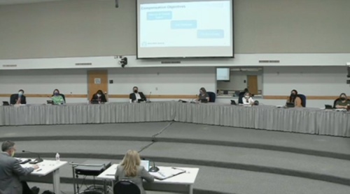 Round Rock ISD Board of Trustees discussed the 2021-22 budget during the April 1 meeting. (Screenshot RRISD Board Meeting)