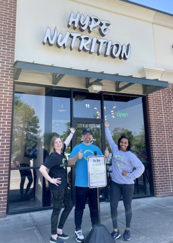 From left: Owners Leesa and Patrick Shanahan run Hype Nutrition with business partner Shana Huff. (Courtesy Hype Nutrition)