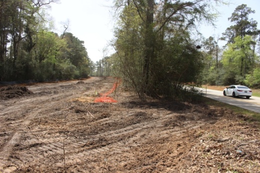 Clearing work for road widening on Kuykendahl Road was underway in March.
(Ben Thompson/Community Impact Newspaper)