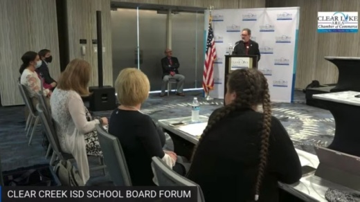 Clear Creek ISD candidates spoke during a forum April 6 before the May election. (Courtesy i45now)