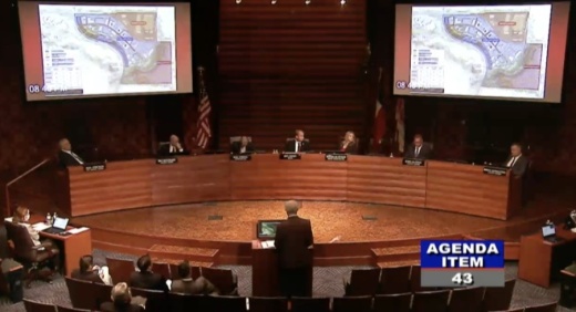 Frisco City Council listens to details about the proposed mixed-use project called The Link. (Screenshot courtesy city of Frisco)